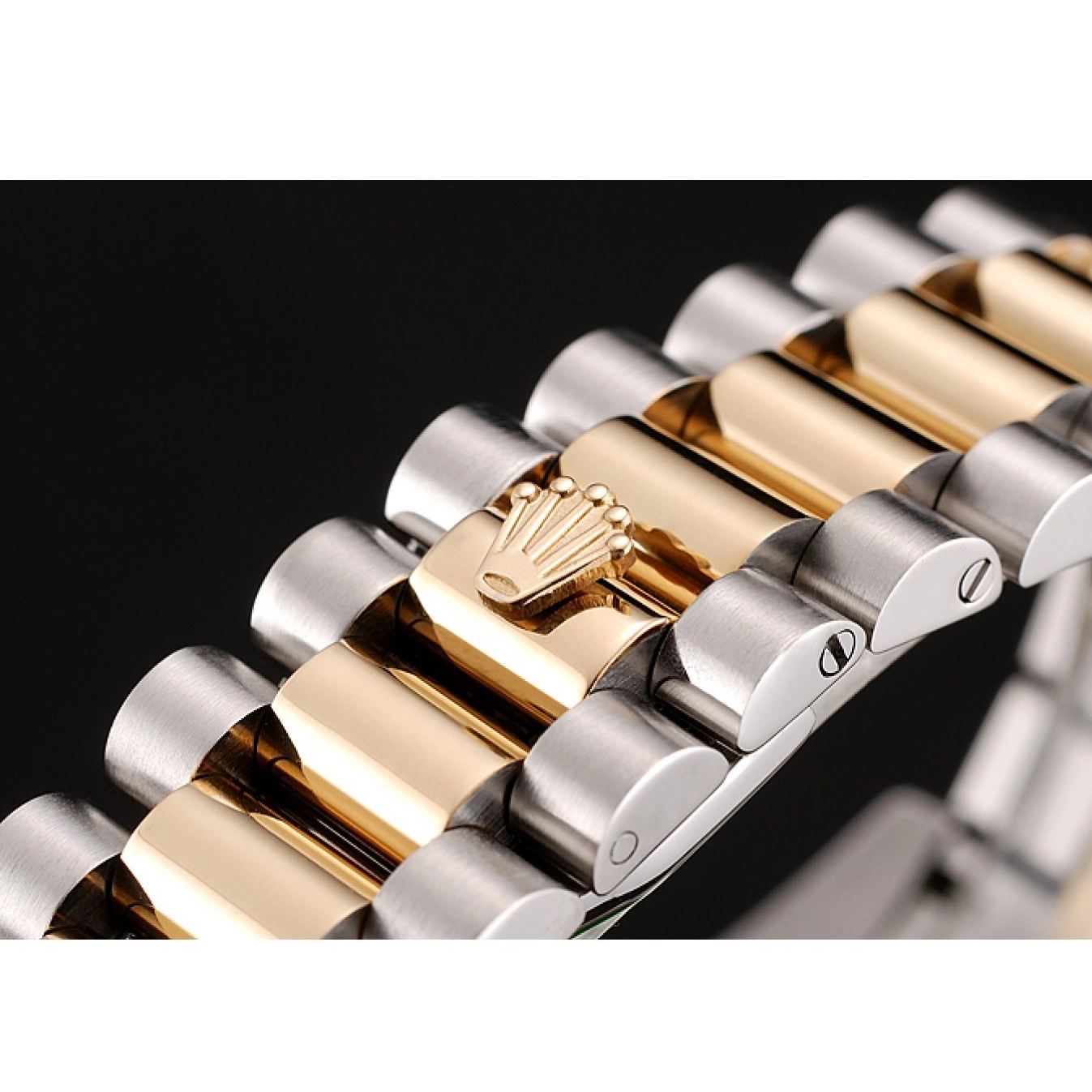 Rolex copies cheap Gold Dial Day-Date Tone Rolex 1453972 Case Diamond White Bracelet Two Steel Swiss Stainless 0529
